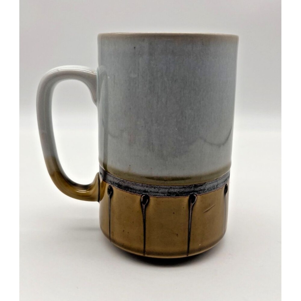 Otagiri Stoneware Coffee Mug Large 16 oz Blue Brown 3D Drip MCM Japan
